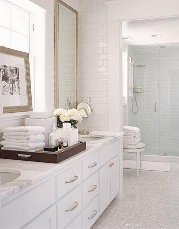  Tile  Bathroom Floor on White Classic Bathroom Marble Benchtop Subway Tiles Mosaic Floor Tiles